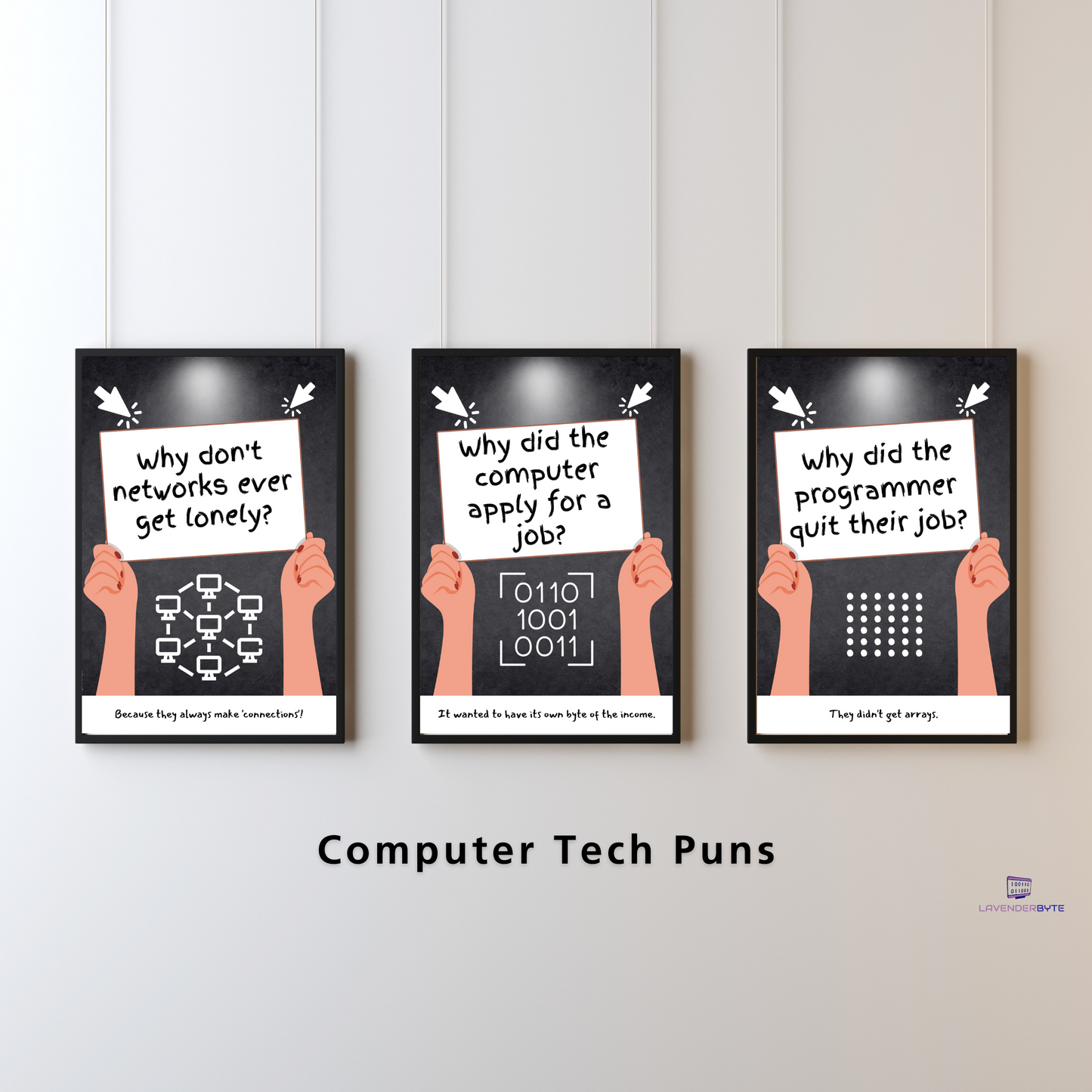 Puns in Computer Science set of 9 Classroom Posters Bundle Tech Posters Class Jokes Decor for Teachers Students College High School Prints