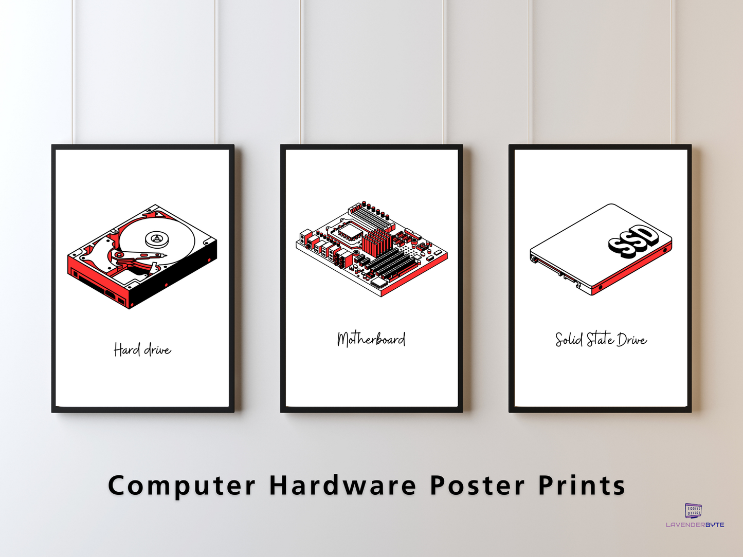 Tech Art Decor Computer Parts Prints Tech classroom posters x15 Print GCSE STEM women teaching technology College Computing Lab Wall Art