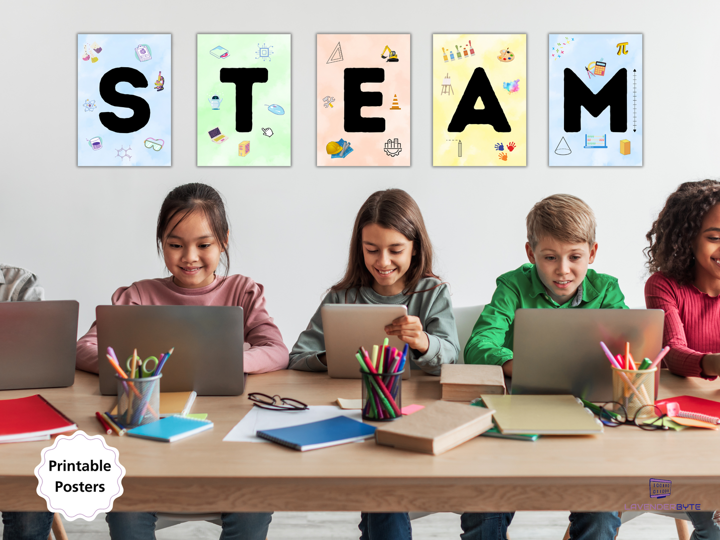 Classroom STEAM STEM Posters Computing Inspiring Posters Tech Classroom Display Computer Science GCSE Bulletin board technology art engineer