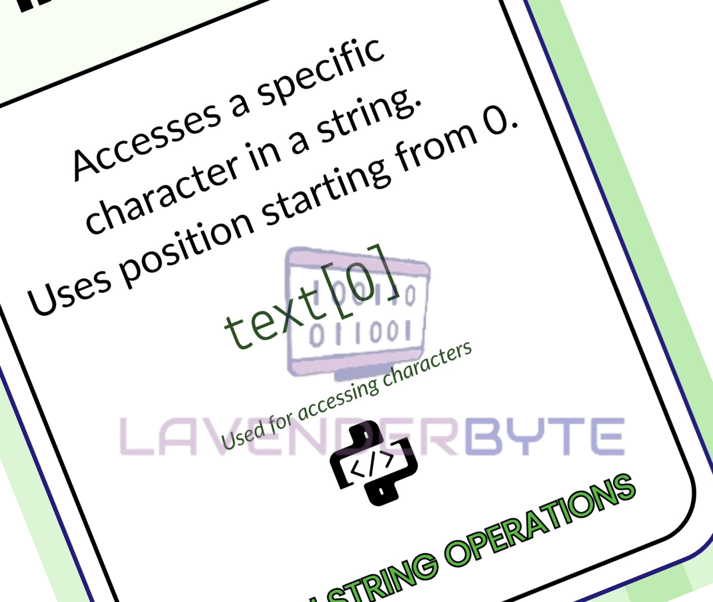 Python String Operations Posters (Concatenation, Indexing, Slicing, Len, Repetition) | Computer Science Classroom Display