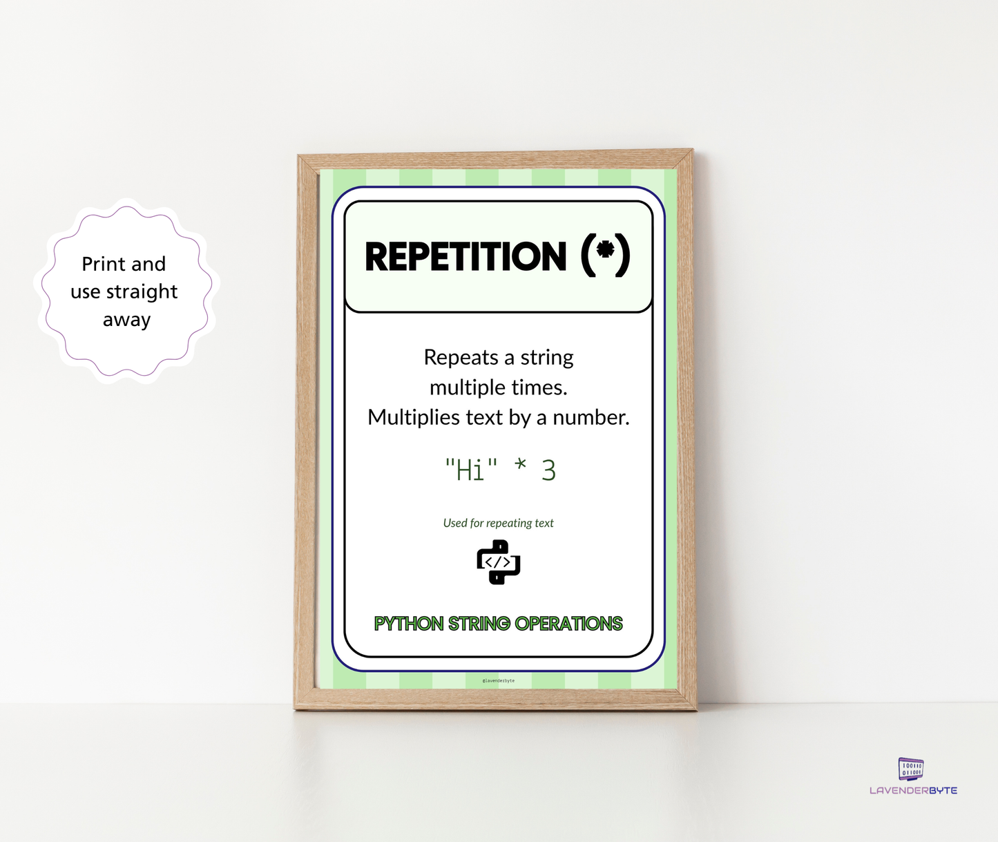 Python String Operations Posters (Concatenation, Indexing, Slicing, Len, Repetition) | Computer Science Classroom Display
