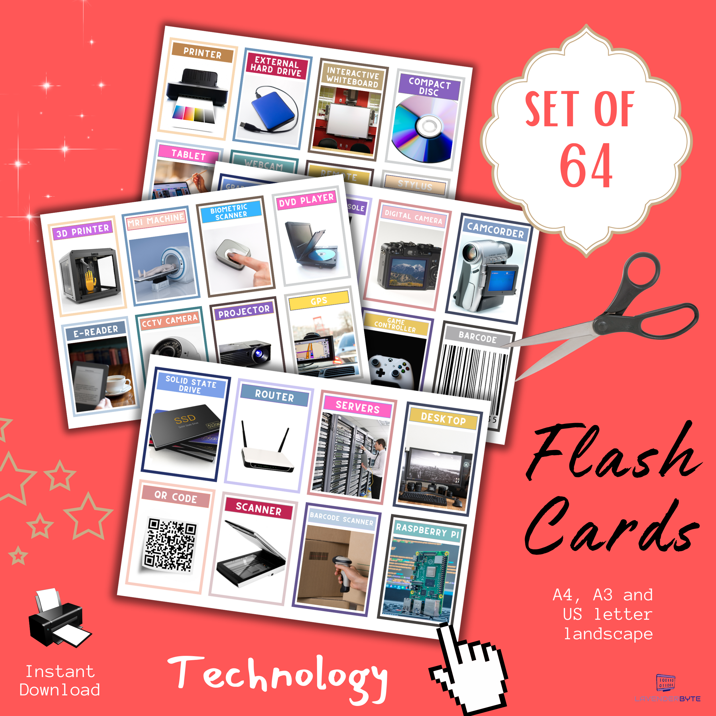 Computer Science Hardware Flash Cards (64) | Input, Output & Storage D ...