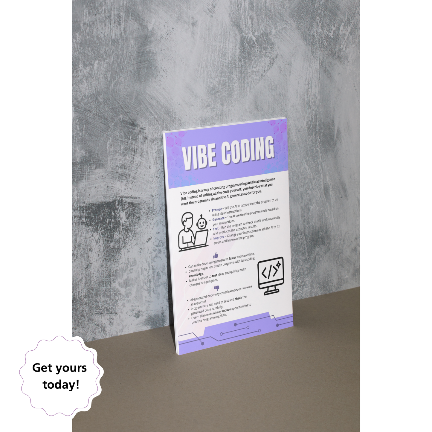 Vibe Coding Poster | AI Coding & Computer Science Classroom Display