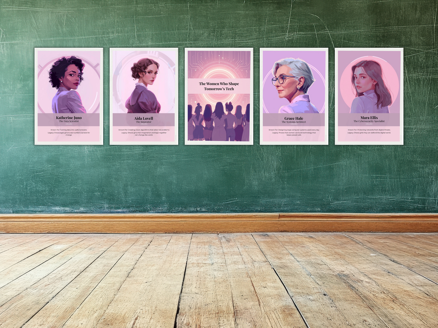 10 Fictional Women in Tech Posters | Girls in STEM Classroom Decor | KS3 Computing Careers Display | Inspiring STEM Role Models