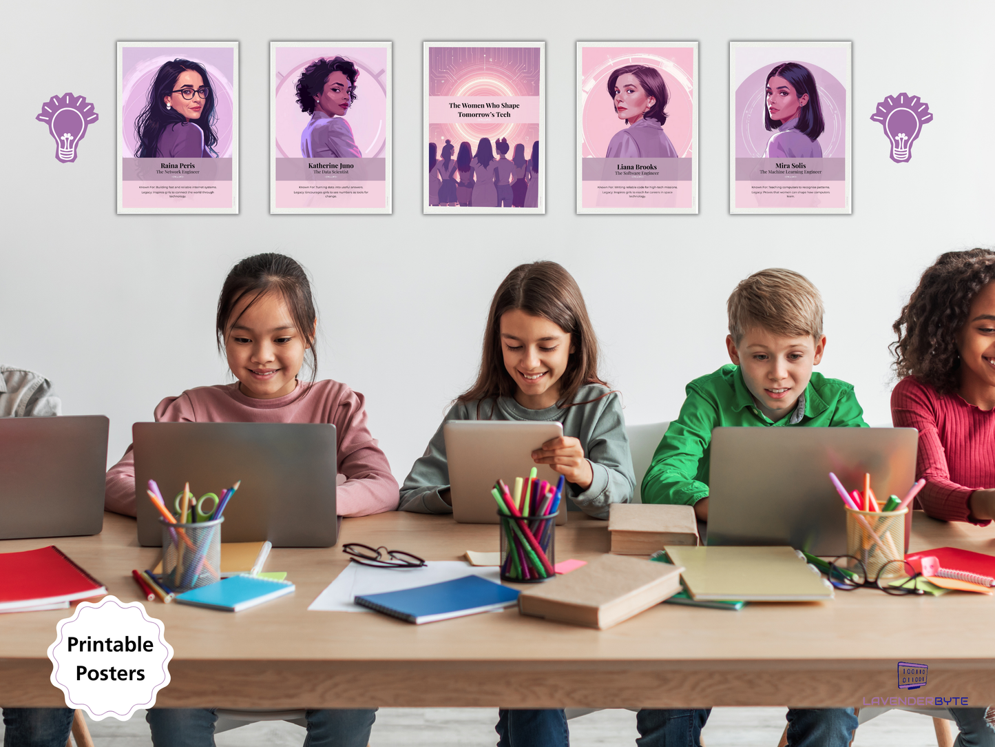 10 Fictional Women in Tech Posters | Girls in STEM Classroom Decor | KS3 Computing Careers Display | Inspiring STEM Role Models