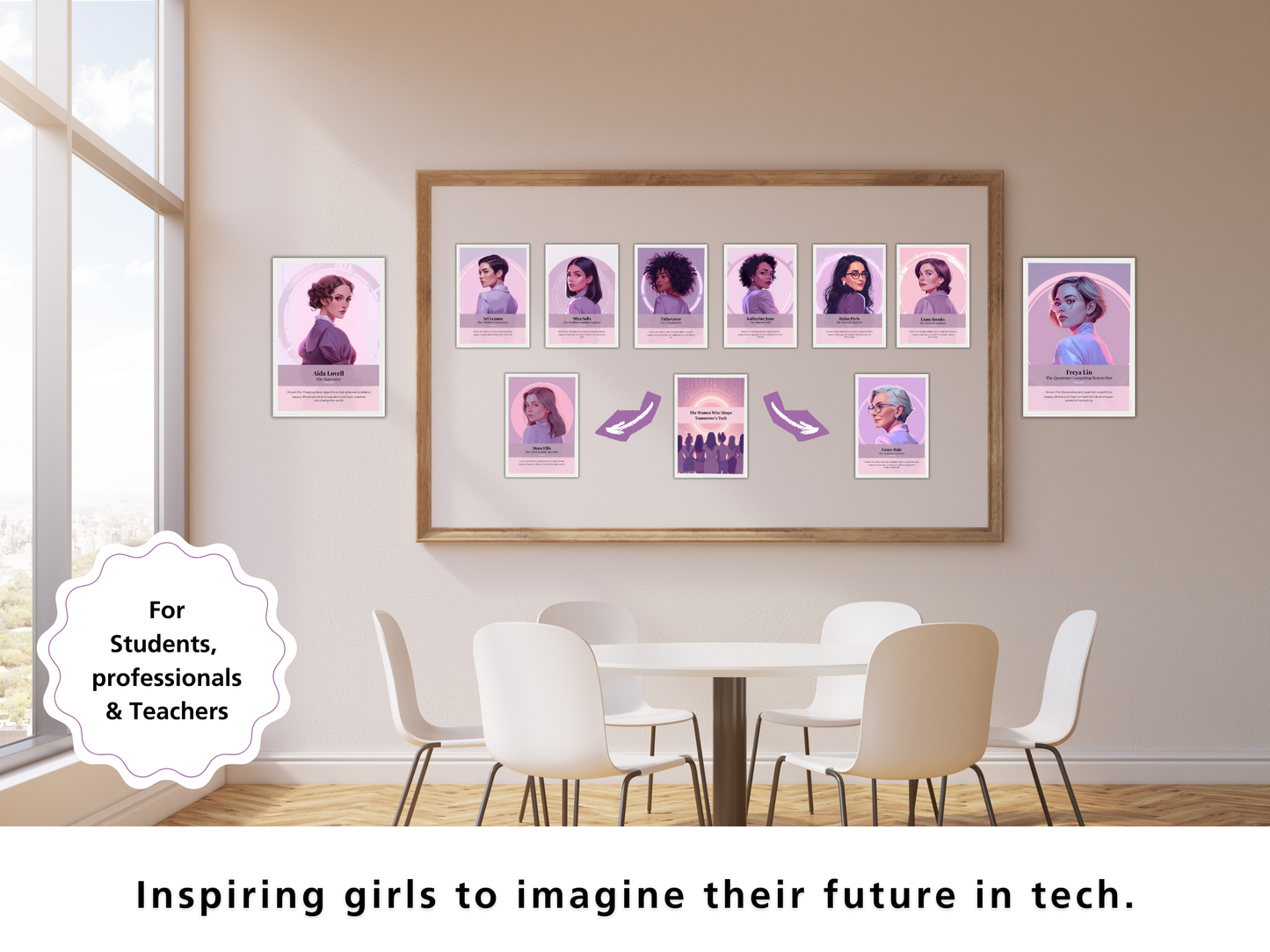 10 Fictional Women in Tech Posters | Girls in STEM Classroom Decor | KS3 Computing Careers Display | Inspiring STEM Role Models