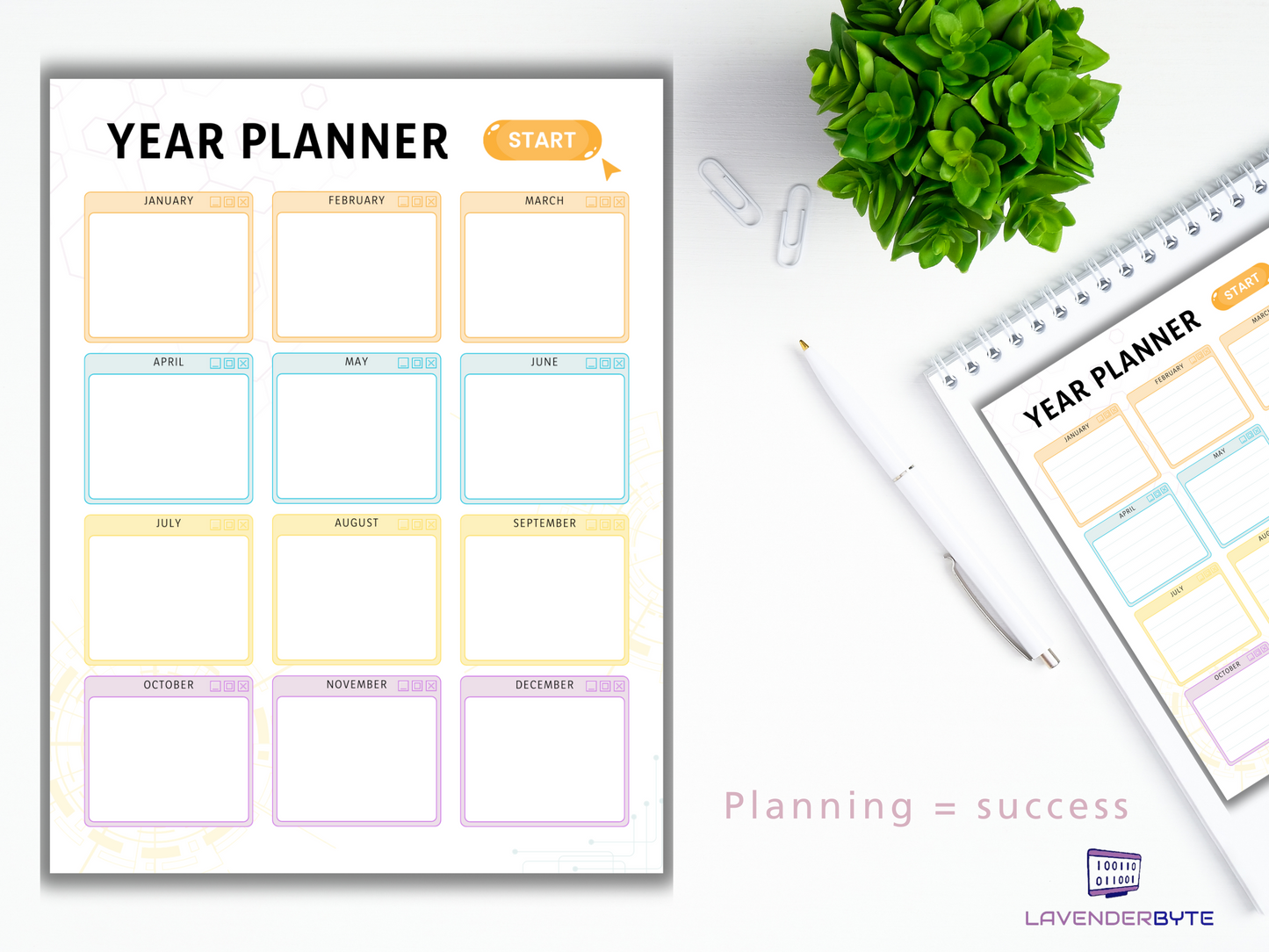 Nerd Tech Planner Computer Science Year Planner Undated Calendar STEM plans gift printable ICT WJEC Instant Download learning Teaching plans